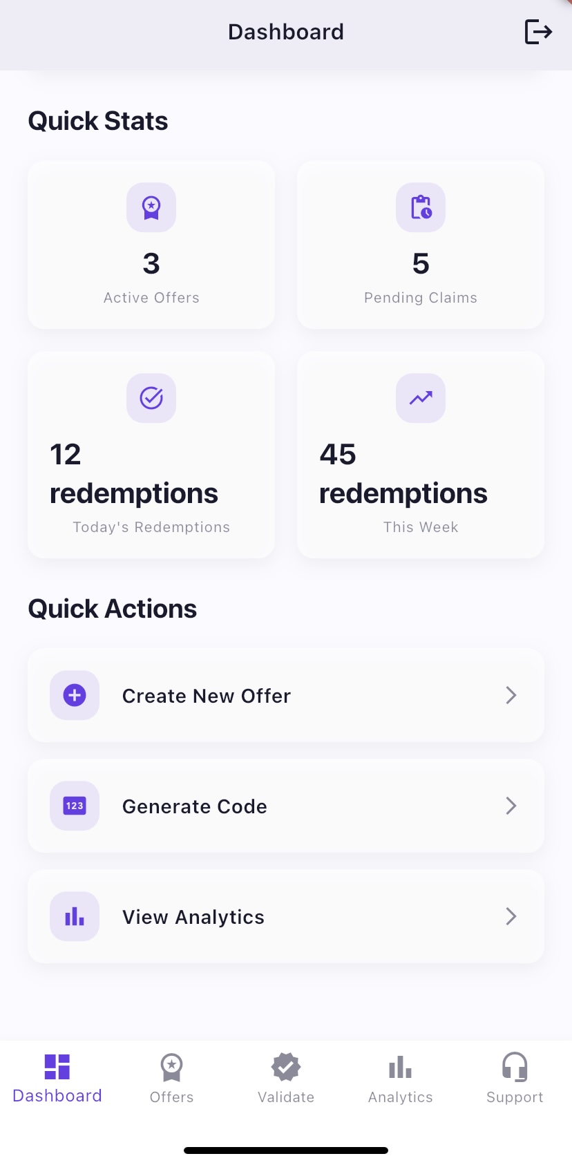 XPLO app validation screen showing a real offer workflow